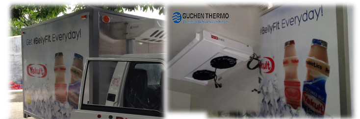 Guchen Thermo C-300 truck chiller units for dairy products deliver