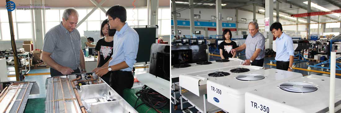 guchen thermo TR-350 truck refrigeration units visiting in factory