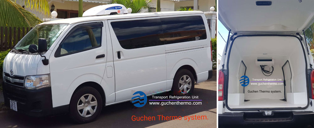TR-110D delivery van refrigeration unit export to Mauritius|Guchen Thermo