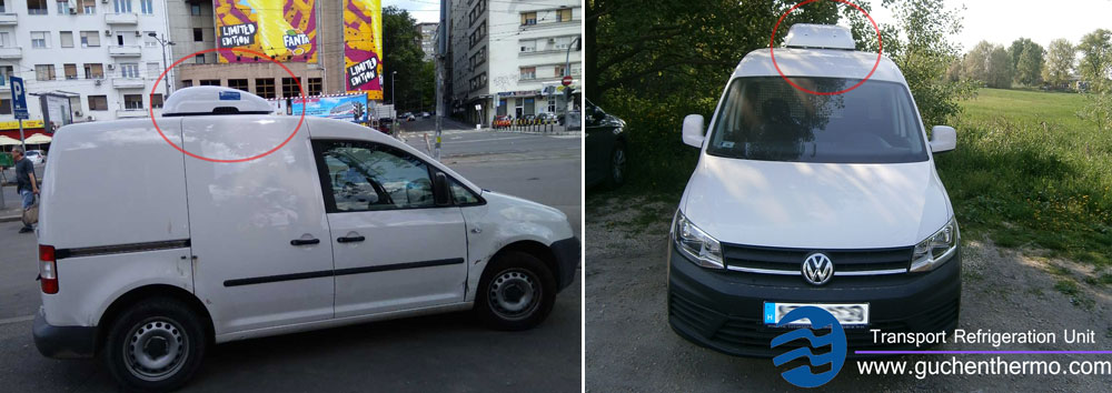 TR-110D VW cargo van refrigeration unit installation