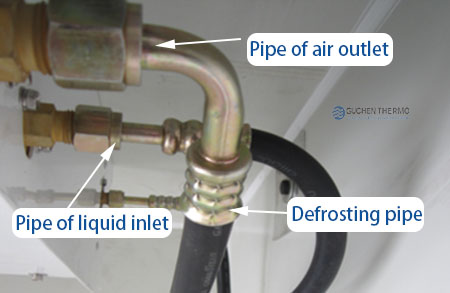 air outlet pipe and liquid inlet pipe