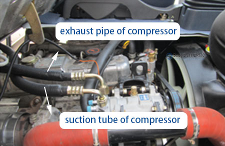 compressor exhaust pipe and suction tube