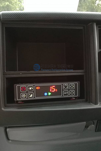control panel of meat refrigerated truck