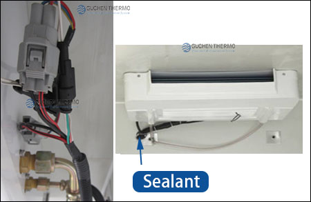 using sealant to seal wire harness