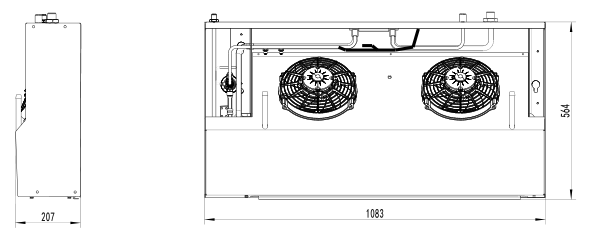 evaporator size of TR-400E zero emission truck refrigeration unit